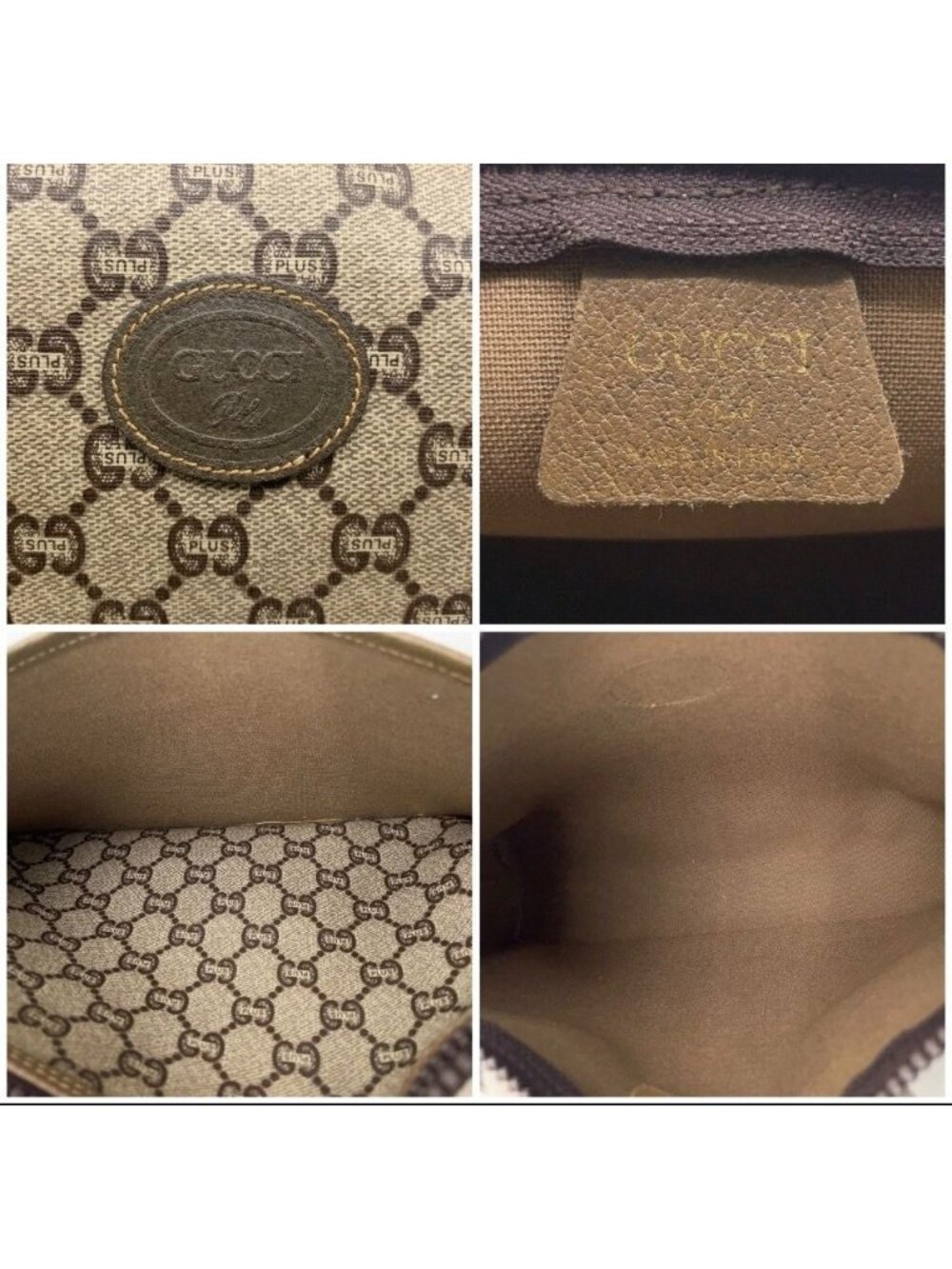 Rare Vintage Gucci Plus Monogram Clutch - Clean Fabric Interior - Picture 7 of 7